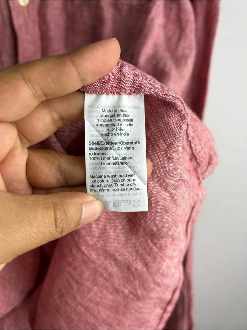 J.Crew Mercantile 100% linen Men's Button-Down Shirt Dusty Pink Size XL